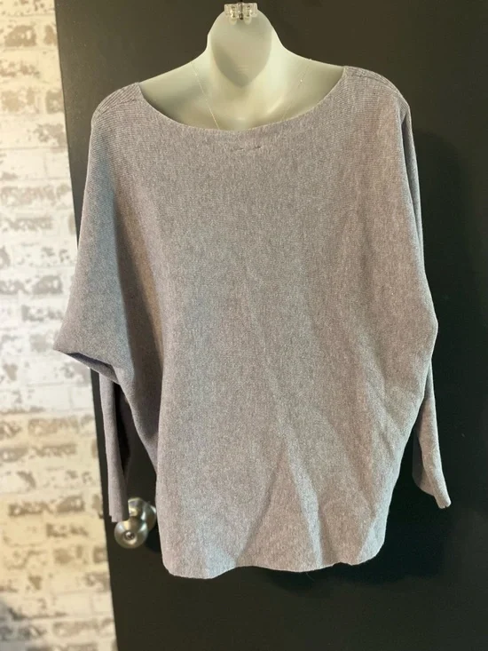 Aaeda Sheep Appliqué Sweater Gray Dolman Sleeve Knit Top Size Large Cozy Cute - Picture 6 of 8